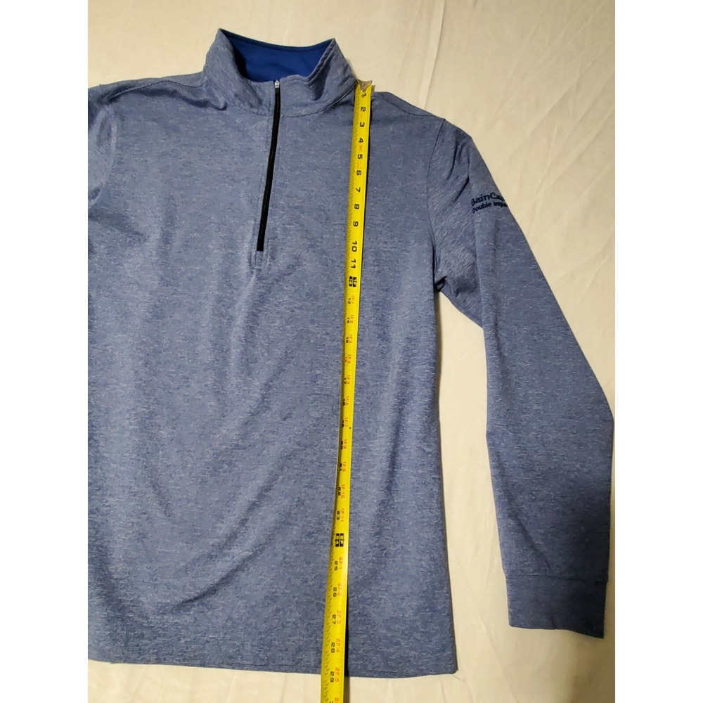 Straight Down Men Pullover Sweater M Blue Long Sleeve 1/4 Zip Logo Embroidered - Picture 11 of 13